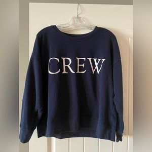 JCrew Women’s French Terry Navy Crew Sweatshirt Size S
